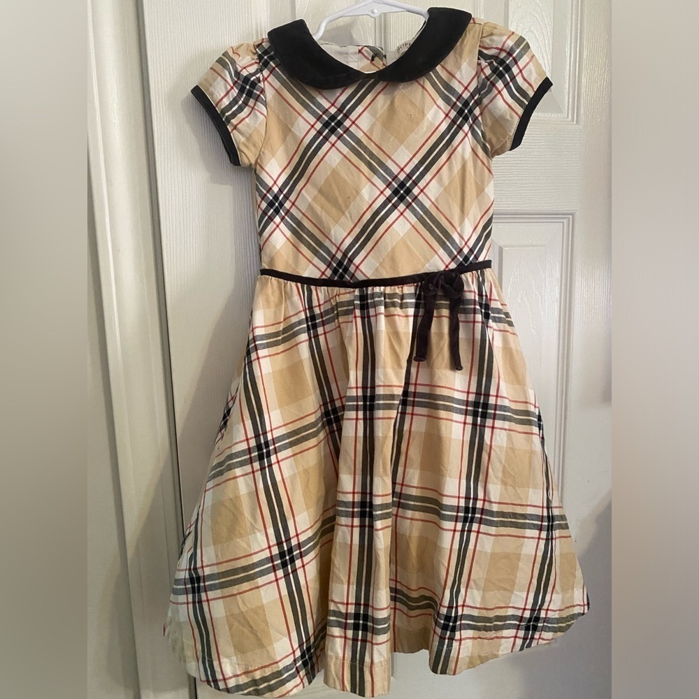 Hope & Henry Puff Sleeve Party Dress‎ with Velvet Trim